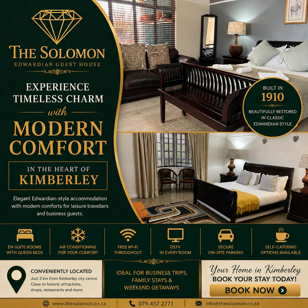 Solomon Edwardian Guest House accommodation in Kimberley