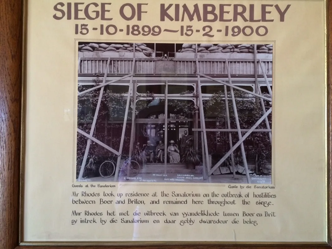 Rhodes seen sitting on the verandah at The Sanatorium during the Siege of Kimberley