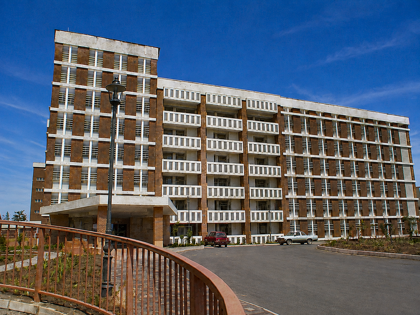 The larger front hospital building was for 'Whites Only'.