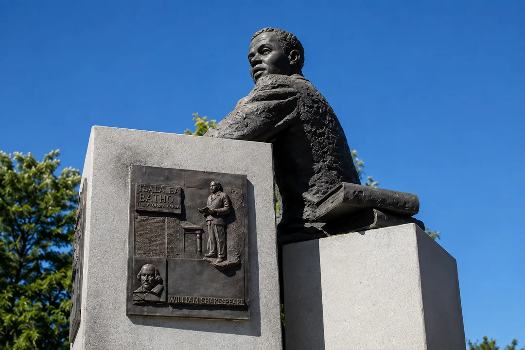 Bronze statue of Sol Plaatje in Kimberley