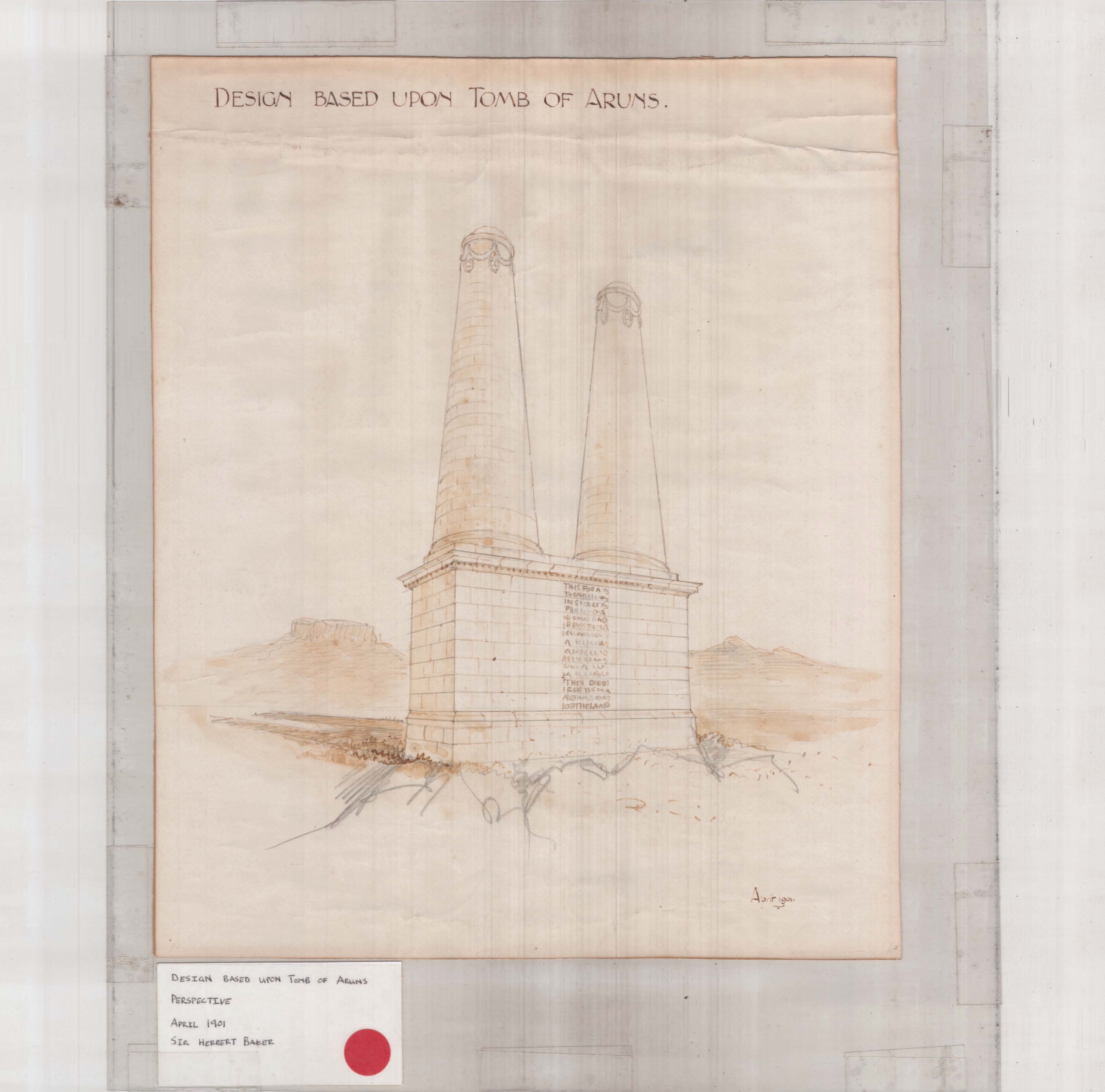 Sketch by Herbert Baker - Suggested by the Tomb of Aruns