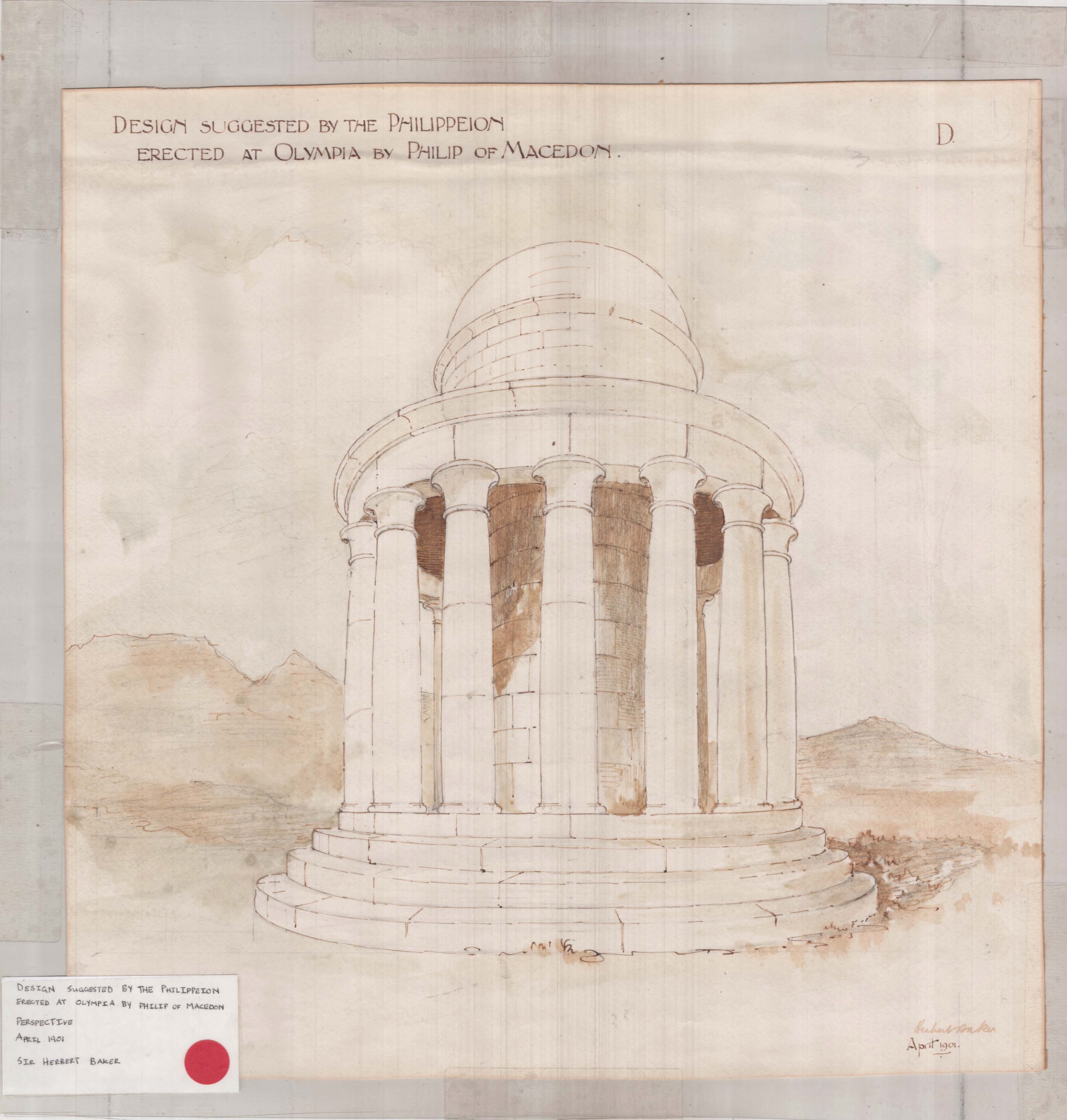 Sketch by Herbert Baker - Suggested by The Philiooeion