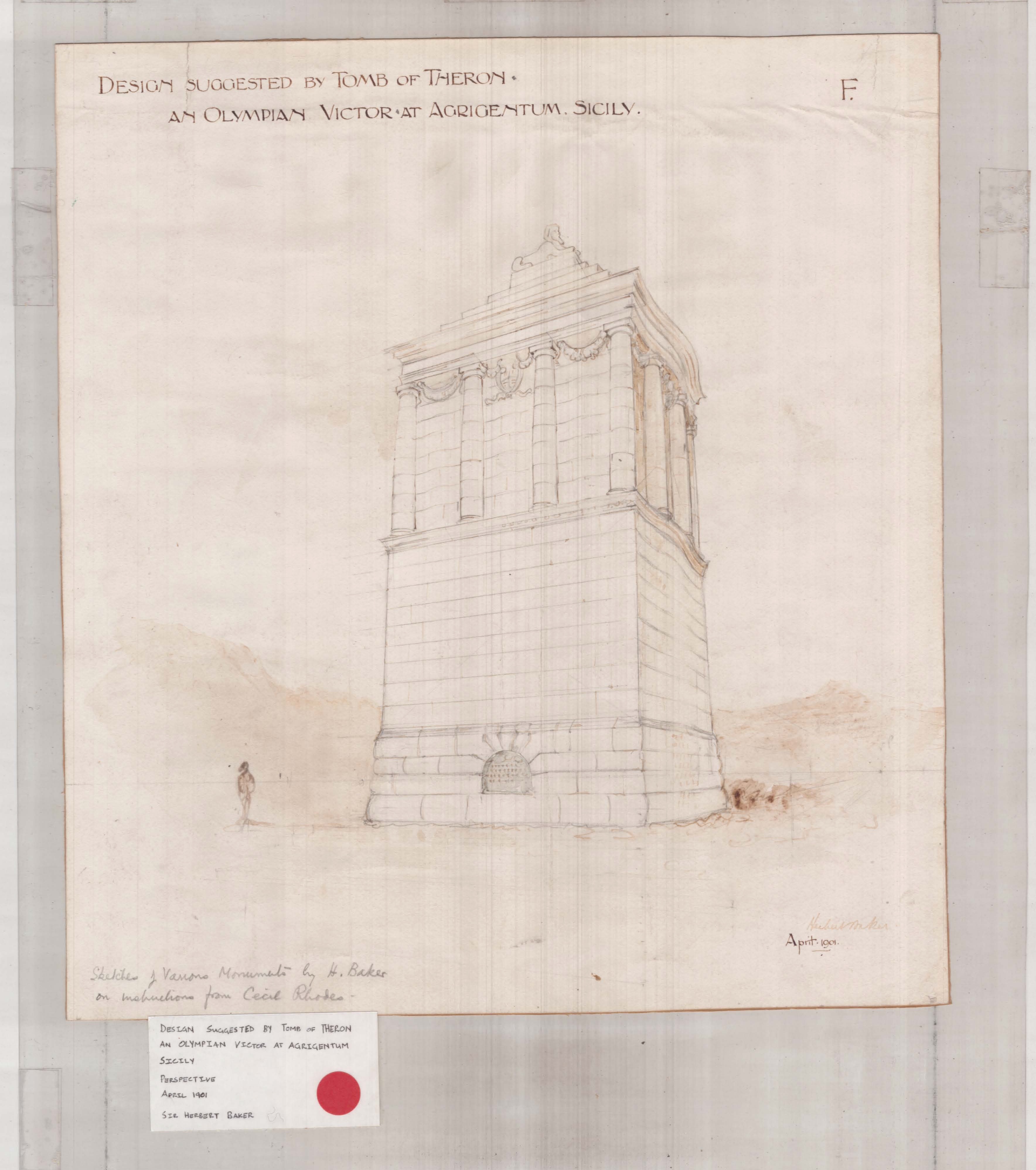 Sketch by Herbert Baker - Suggested by the Tomb of Theron