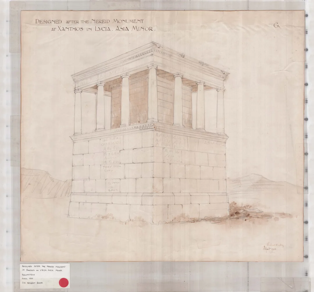 Sketch by Herbert Baker - Suggested by the Nereid Monument 