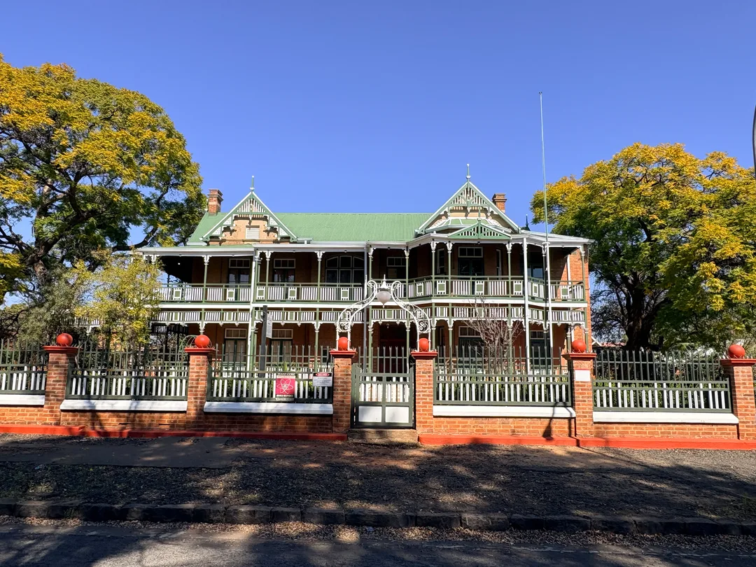 Dunluce today. Designed by Daniel Westwood Greatbatch in 1897, Dunluce remains one of the finest examples of Victorian domestic architecture in Kimberley.