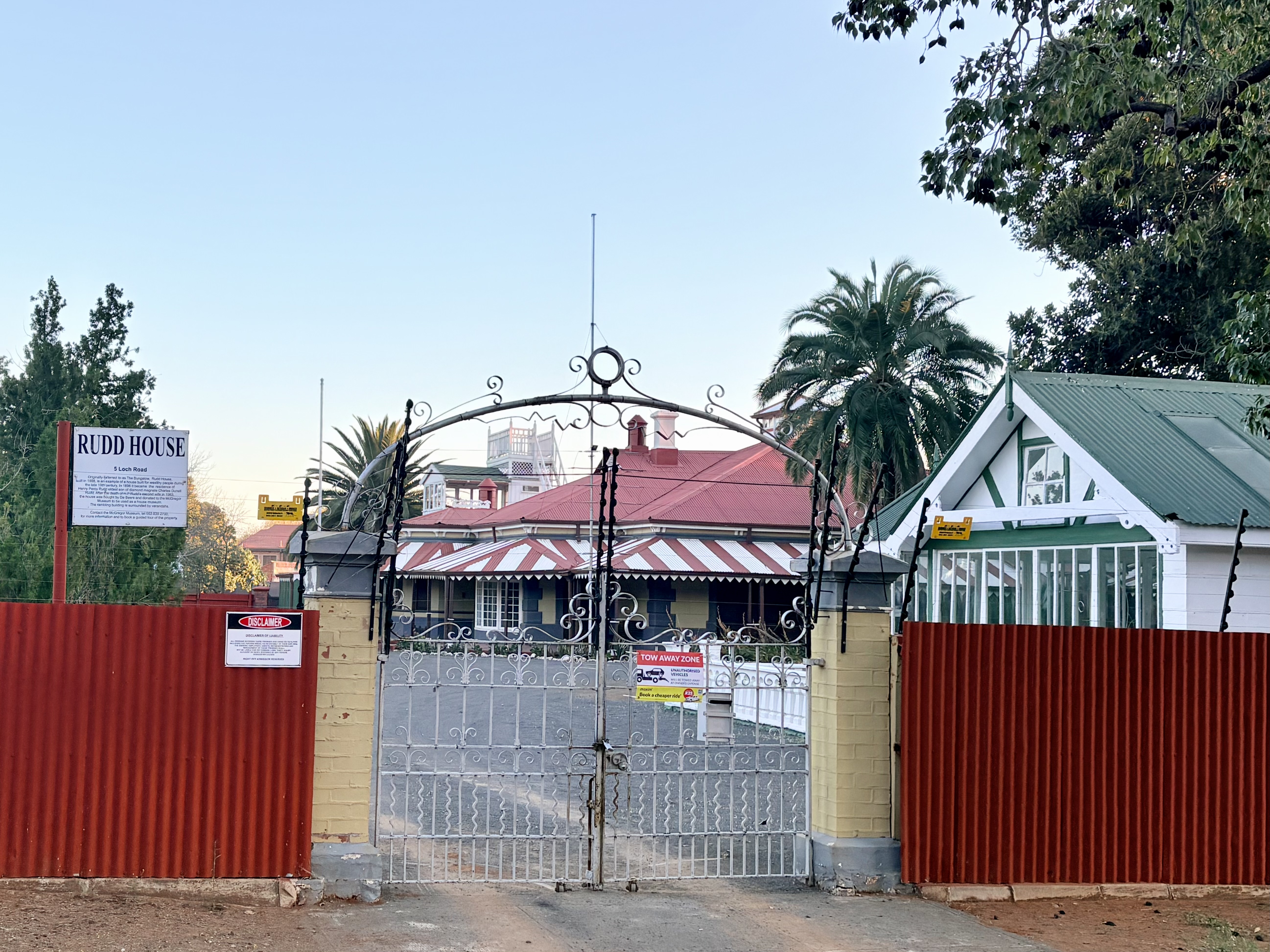 Entrance gates to Rudd House, Kimberley.