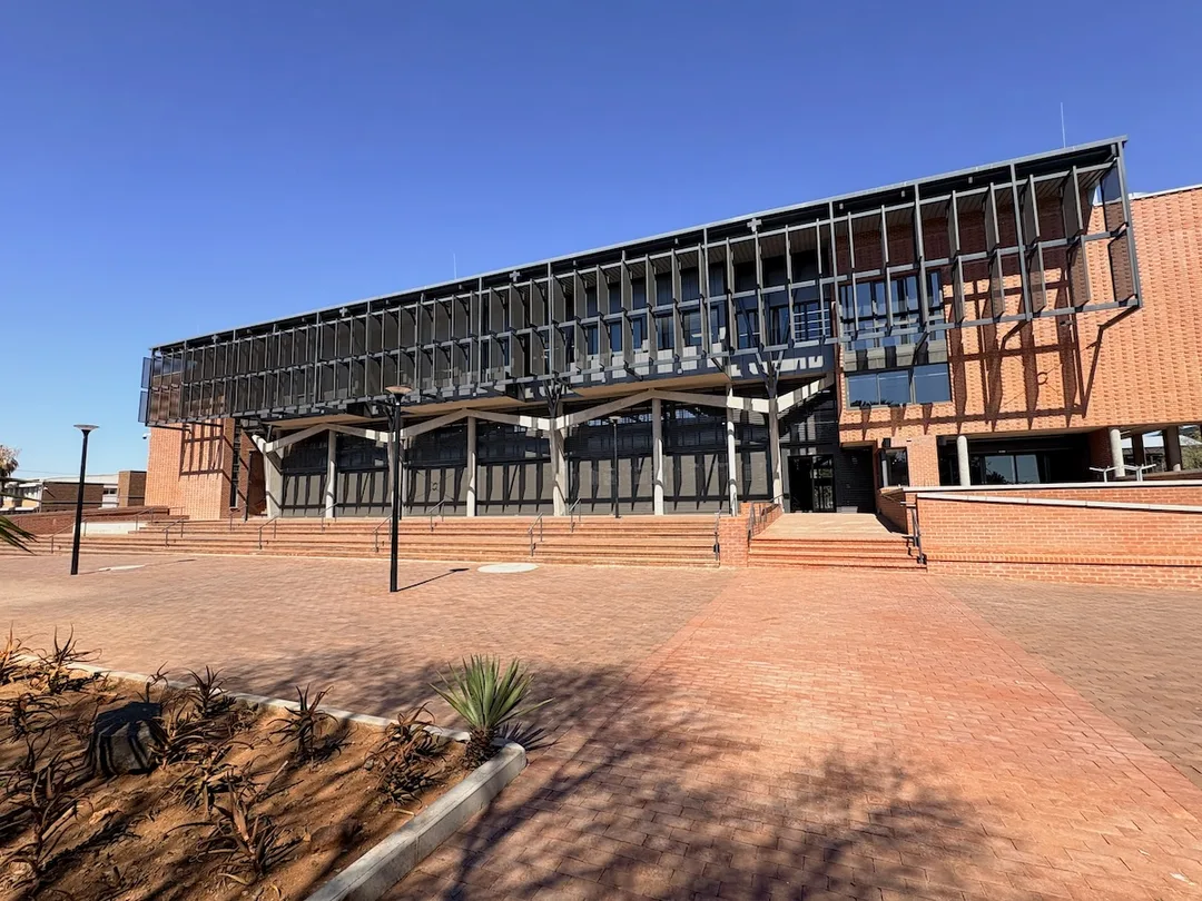 Rear elevation of the Great Hall at Sol Plaatje University.