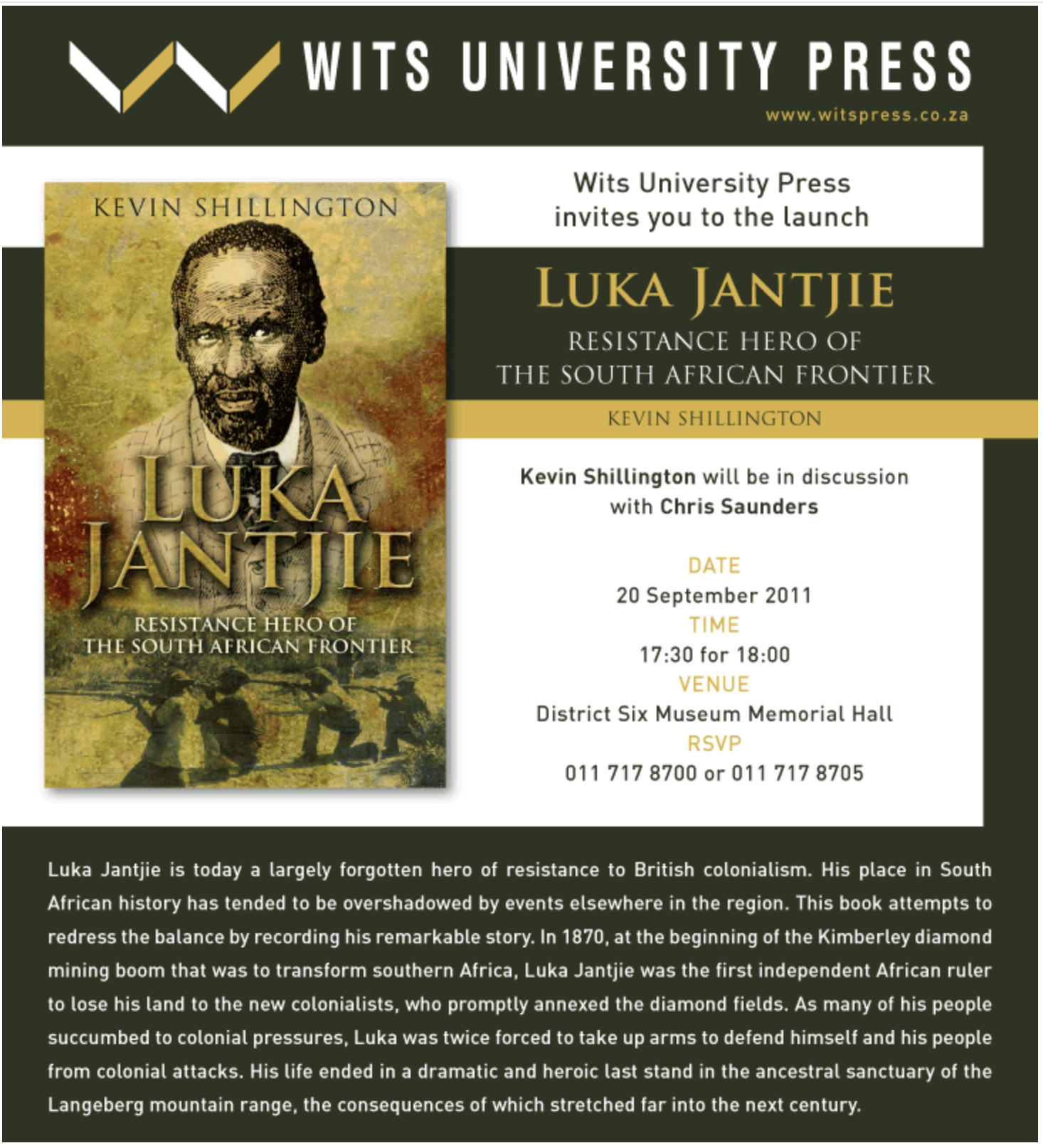 Lecture about Luka Jantjie at Wits University in 2011