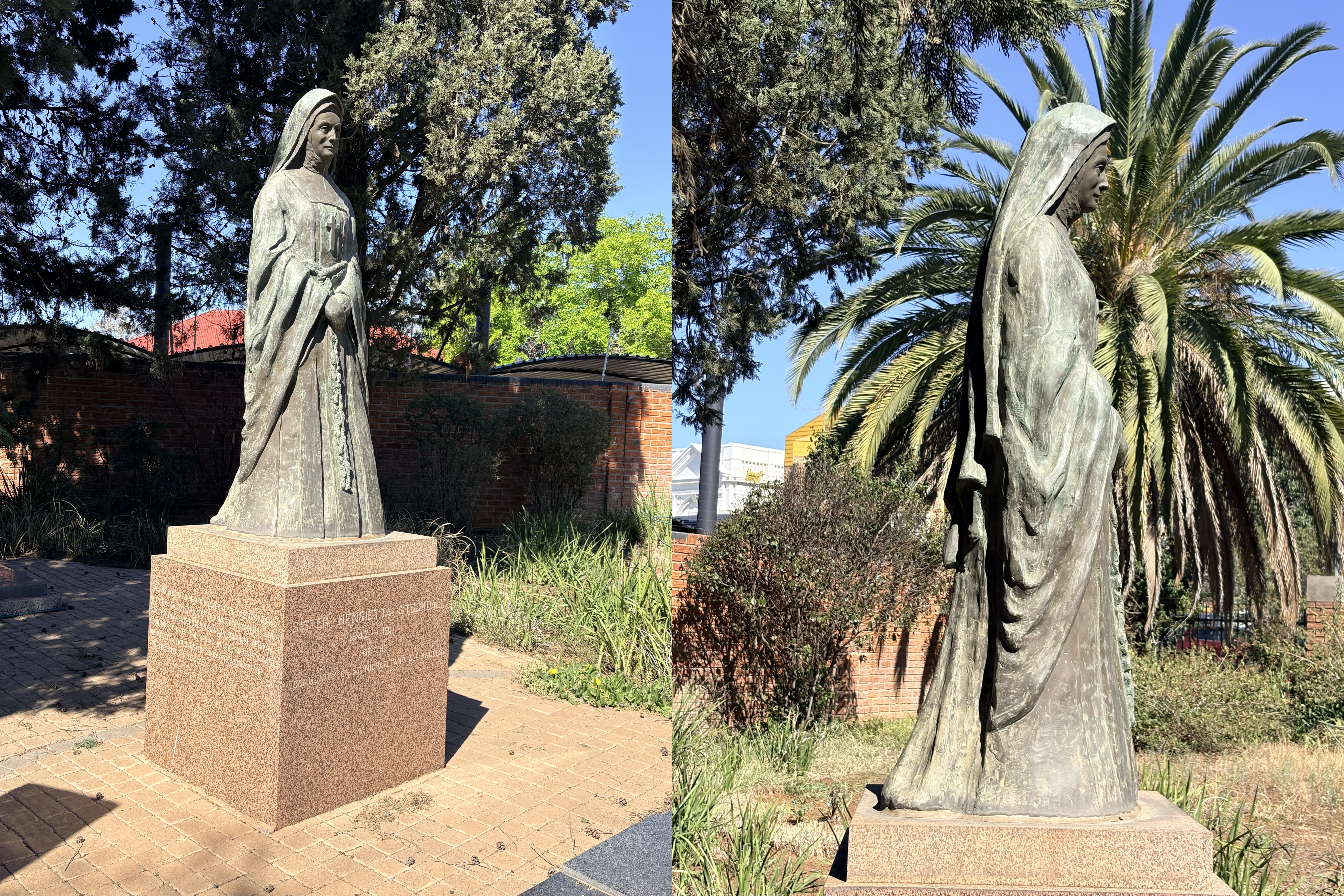 A bronze statue of Sister Henrietta Stockdale 